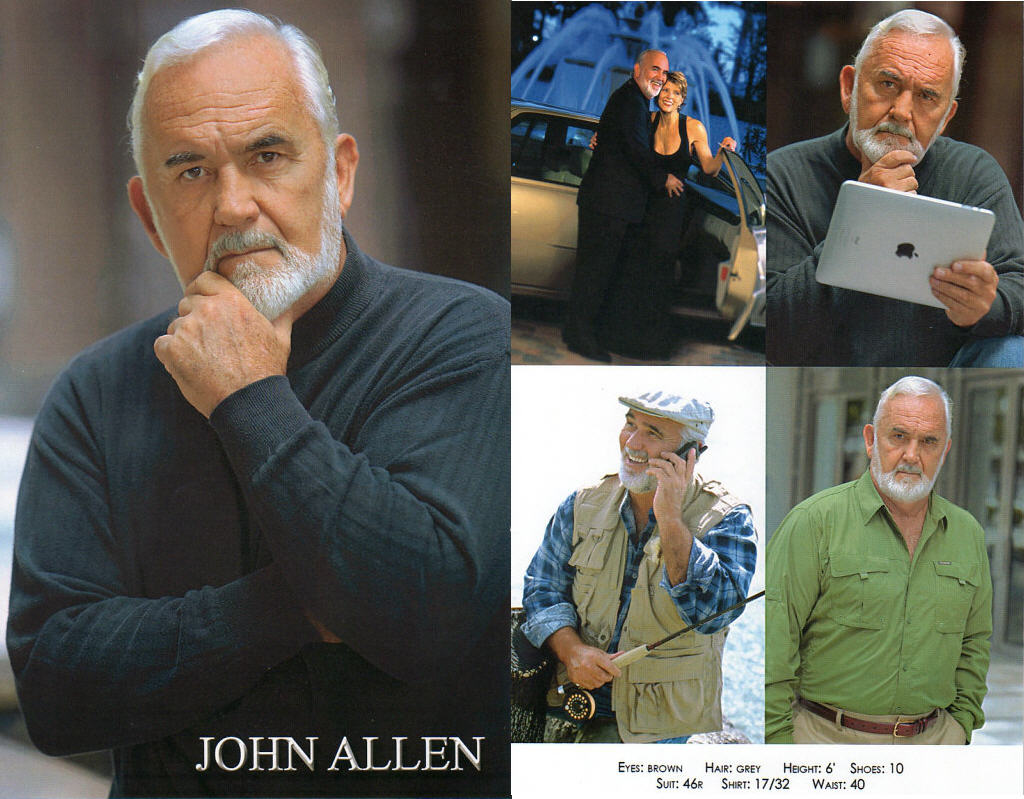Sean Connery tribute artist and actor John Allen compcard